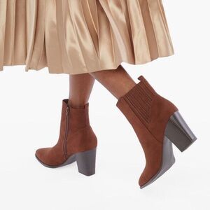 JUSTFAB Ginnee Block Heeled Bootie 8.5